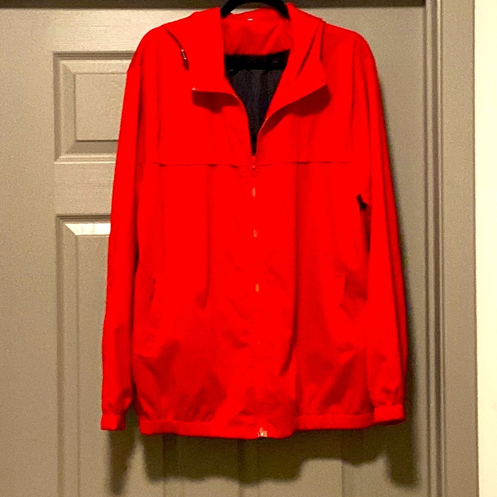 Simple red windbreaker